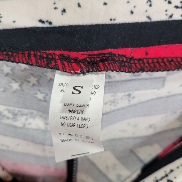 American Firefighter Flag Polyester‎ Spandex Ankle Leggings Size S - Picture 6 of 7